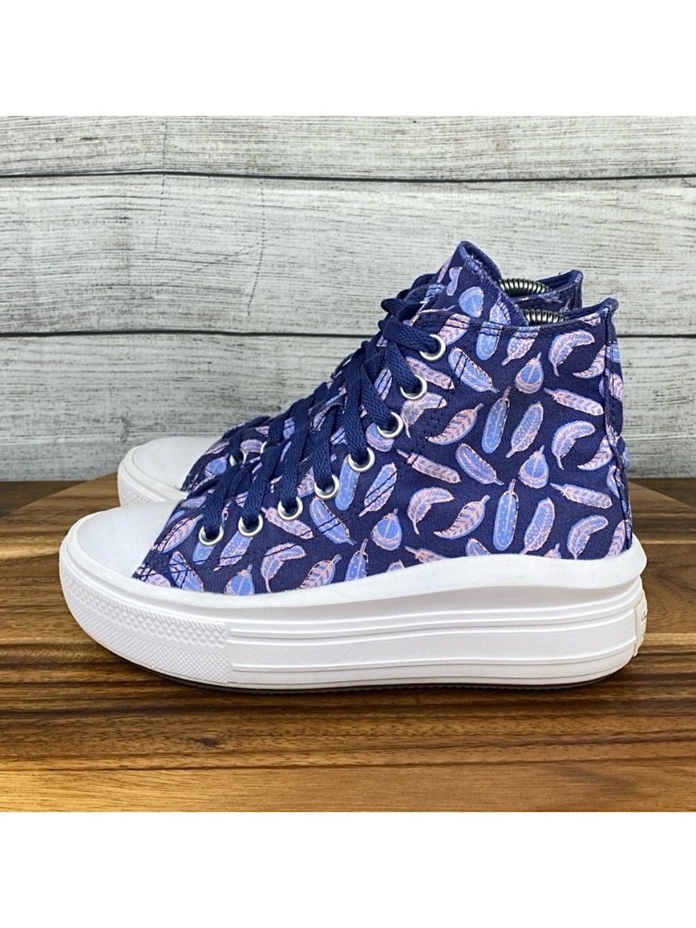 Converse Chuck Taylor All Star Move Platform High Feathers A01515C Womens Sz 5.5